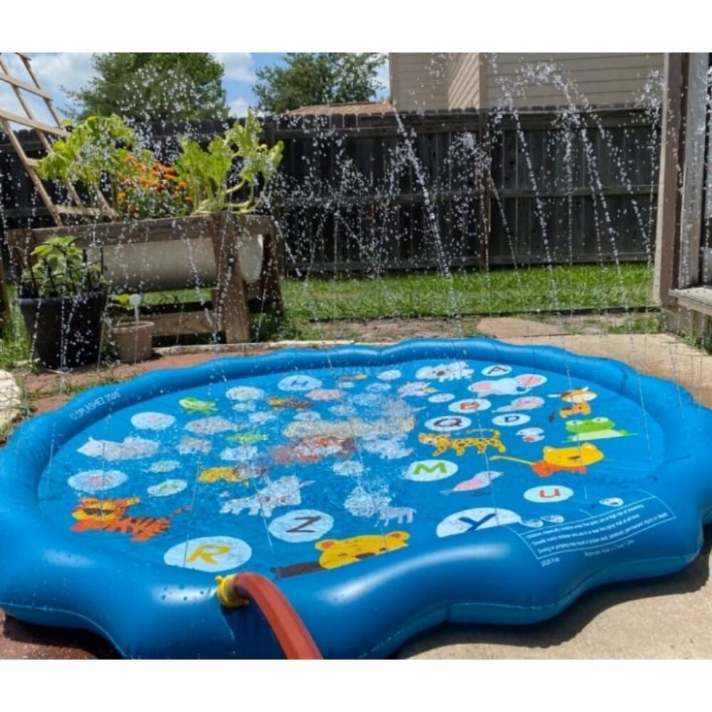 3-in-1 Splash Pad, Sprinkler for Kids and Baby Pool for Learning